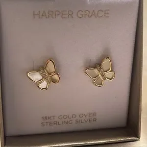 harper Grace Jewelry Butterflies 8kt Gold Over Sterling Sikver